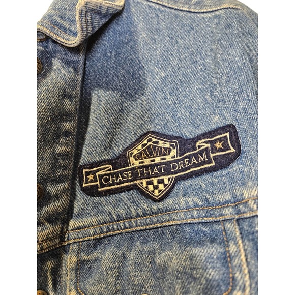 Vintage 80s Calvin Klein M 100% Cotton Denim Jean Jacket Utility Trucker Casual - Picture 4 of 4